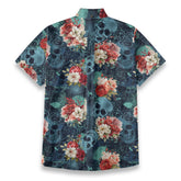 Tropical Skull Floral Hawaiian Shirt Roses Flower Shirt
